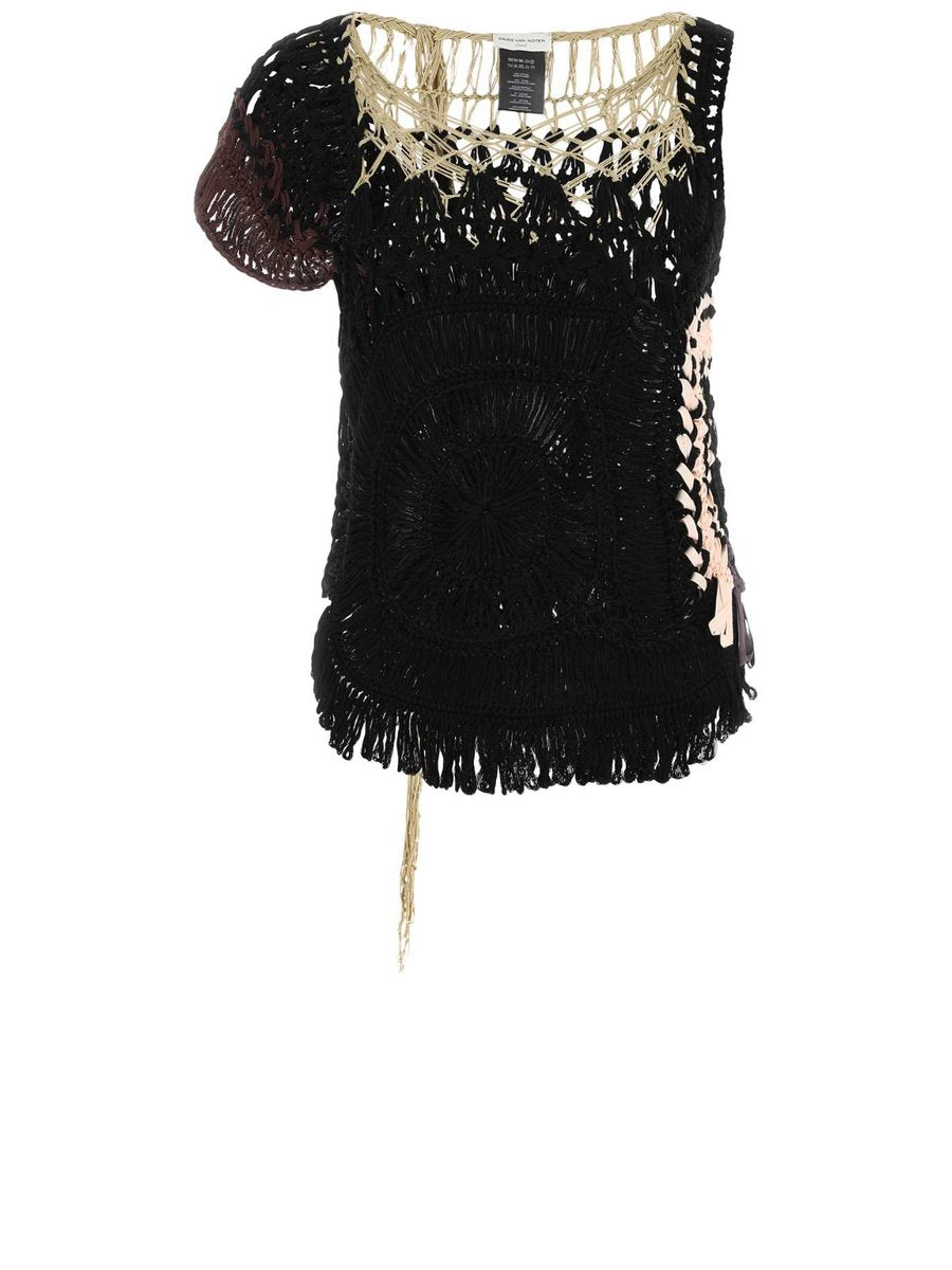Dries Van Noten T-Shirt in Black Cotton