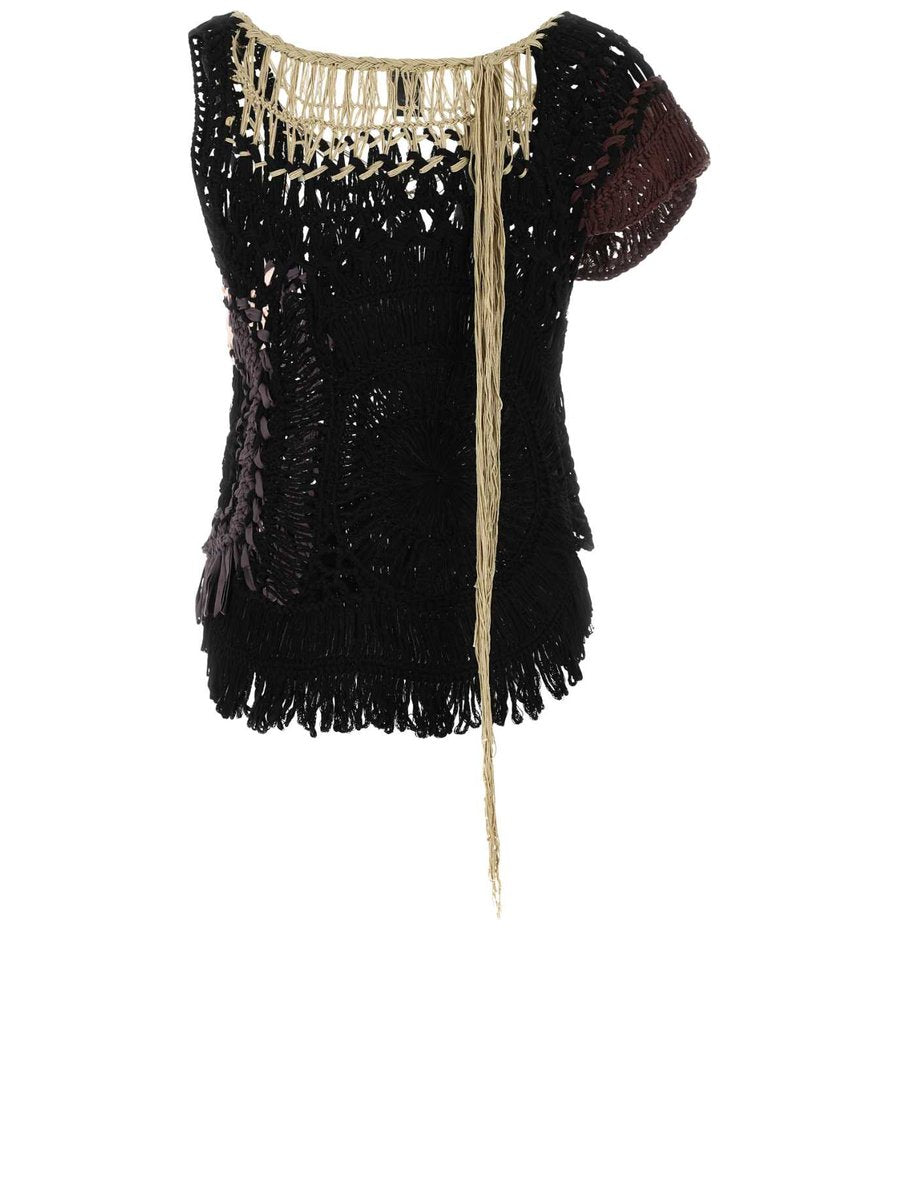Dries Van Noten T-Shirt in Black Cotton