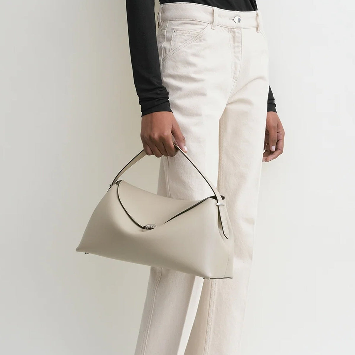 TOTEME T - lock Leather top handle Fawn Bag - WOMEN BAGS - TOTEME - T.Luxy