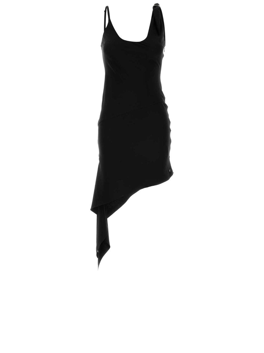 Courrèges Knot Tech Crepe Dress in Black Polyester
