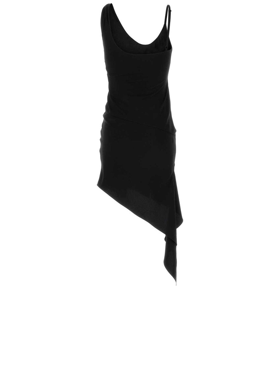 Courrèges Knot Tech Crepe Dress in Black Polyester