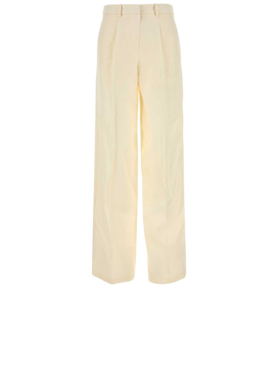 Magda Butrym Pants in Yellow Wool and Silk