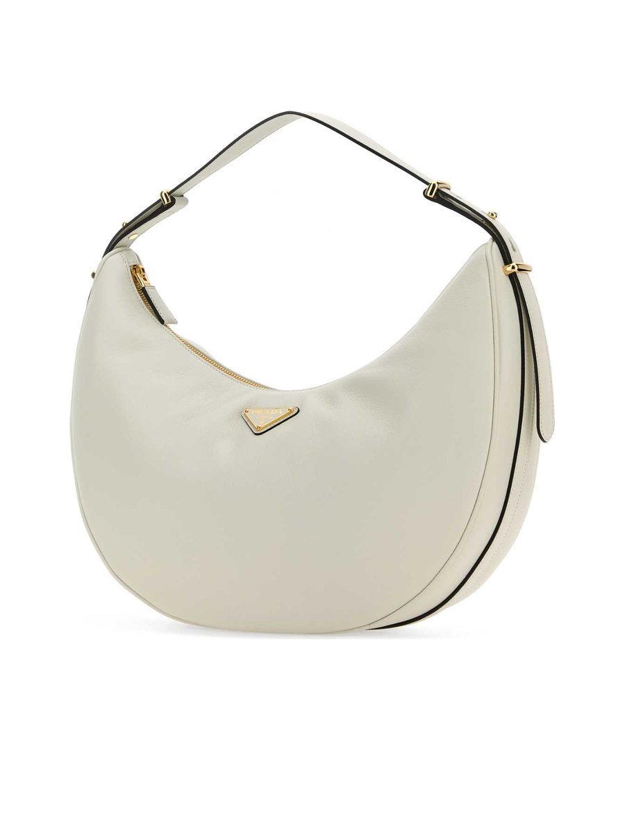 Prada Arqué Zip-Up Large Shoulder Bag