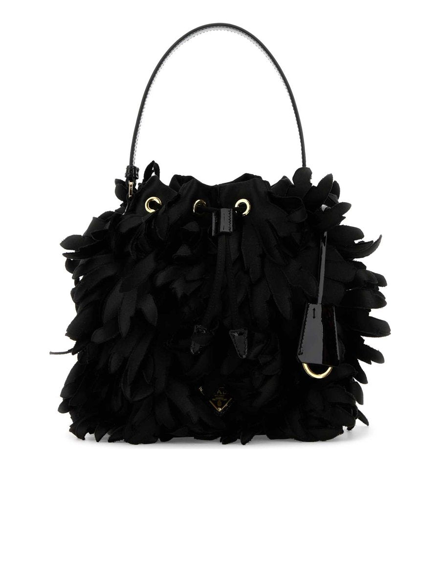 Prada Embellished Satin Mini Bucket Bag