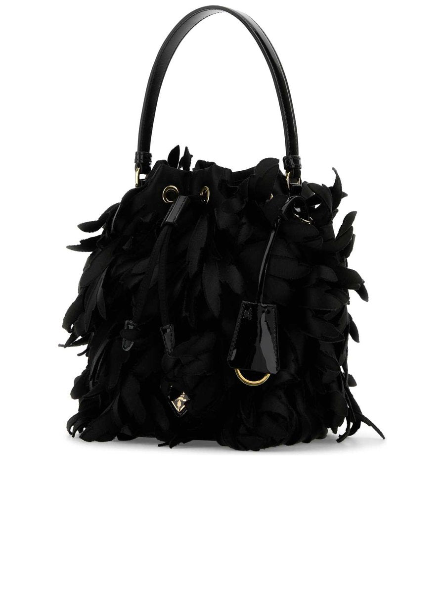 Prada Embellished Satin Mini Bucket Bag