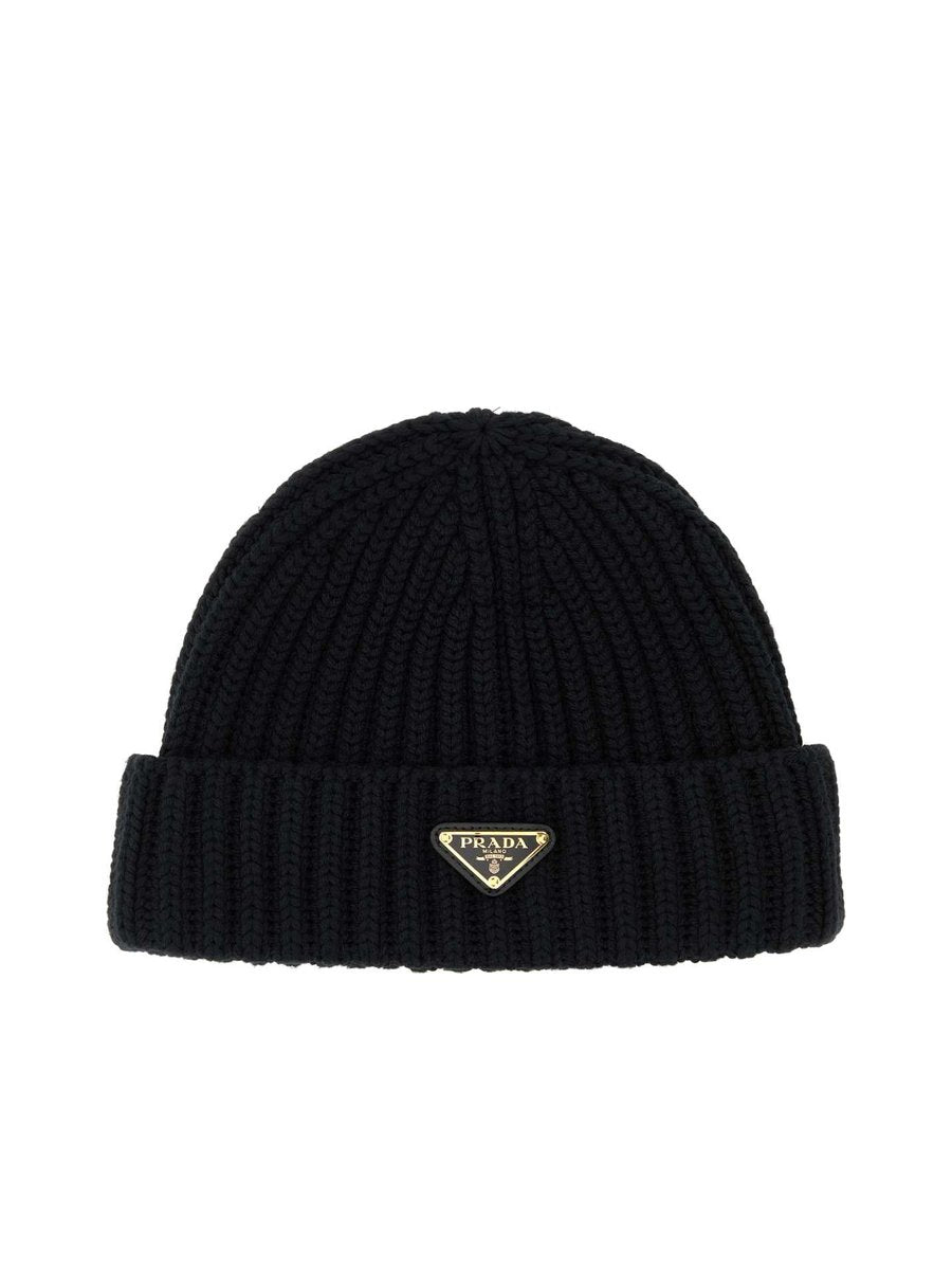 Prada Ribbed Wool Beanie