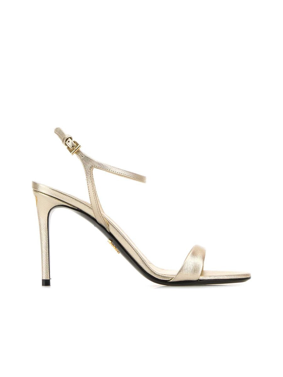 Prada Sandals in Gold Leather