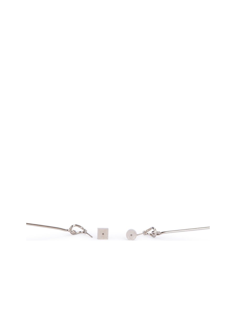 Jacquemus Les Grandes Boucles Nodo Earrings in Silver Brown Wood and Brass