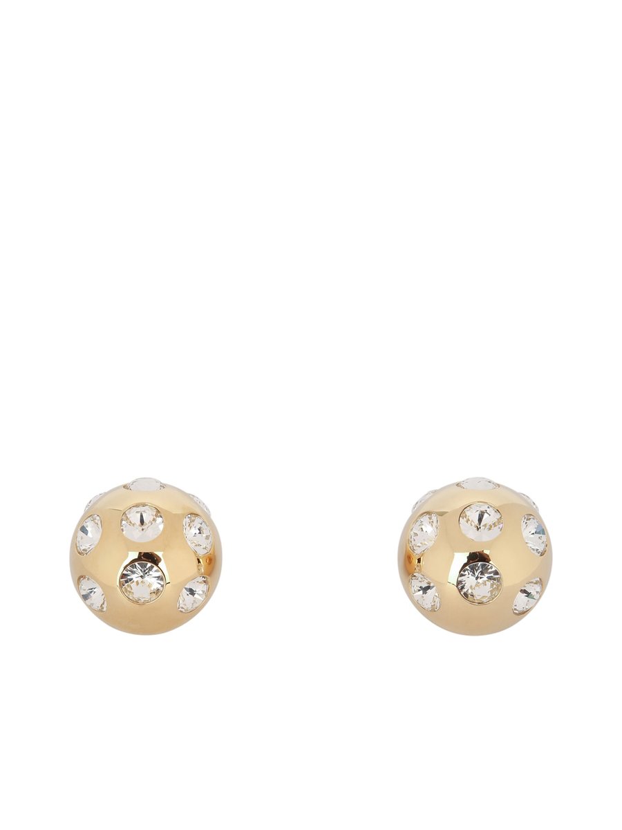 Jacquemus Les Boucles Salon Earrings in Gold Crystal Virgin Wool