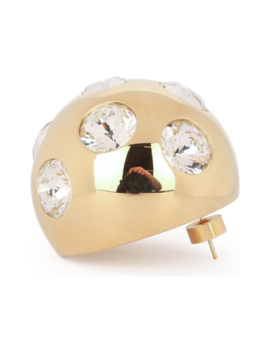 Jacquemus Les Boucles Salon Earrings in Gold Crystal Virgin Wool