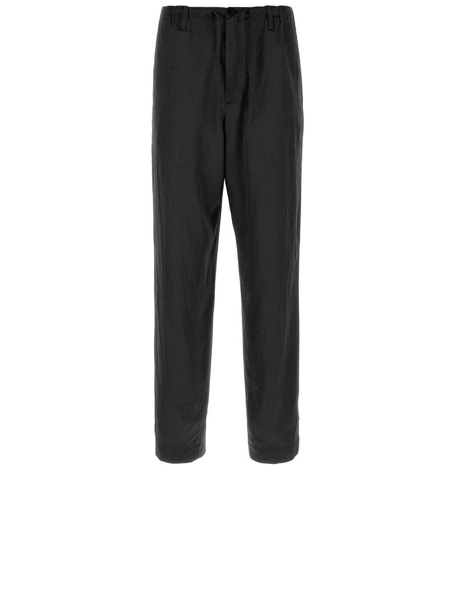 Dries Van Noten Penny Long Pants in Black Viscose and Cotton