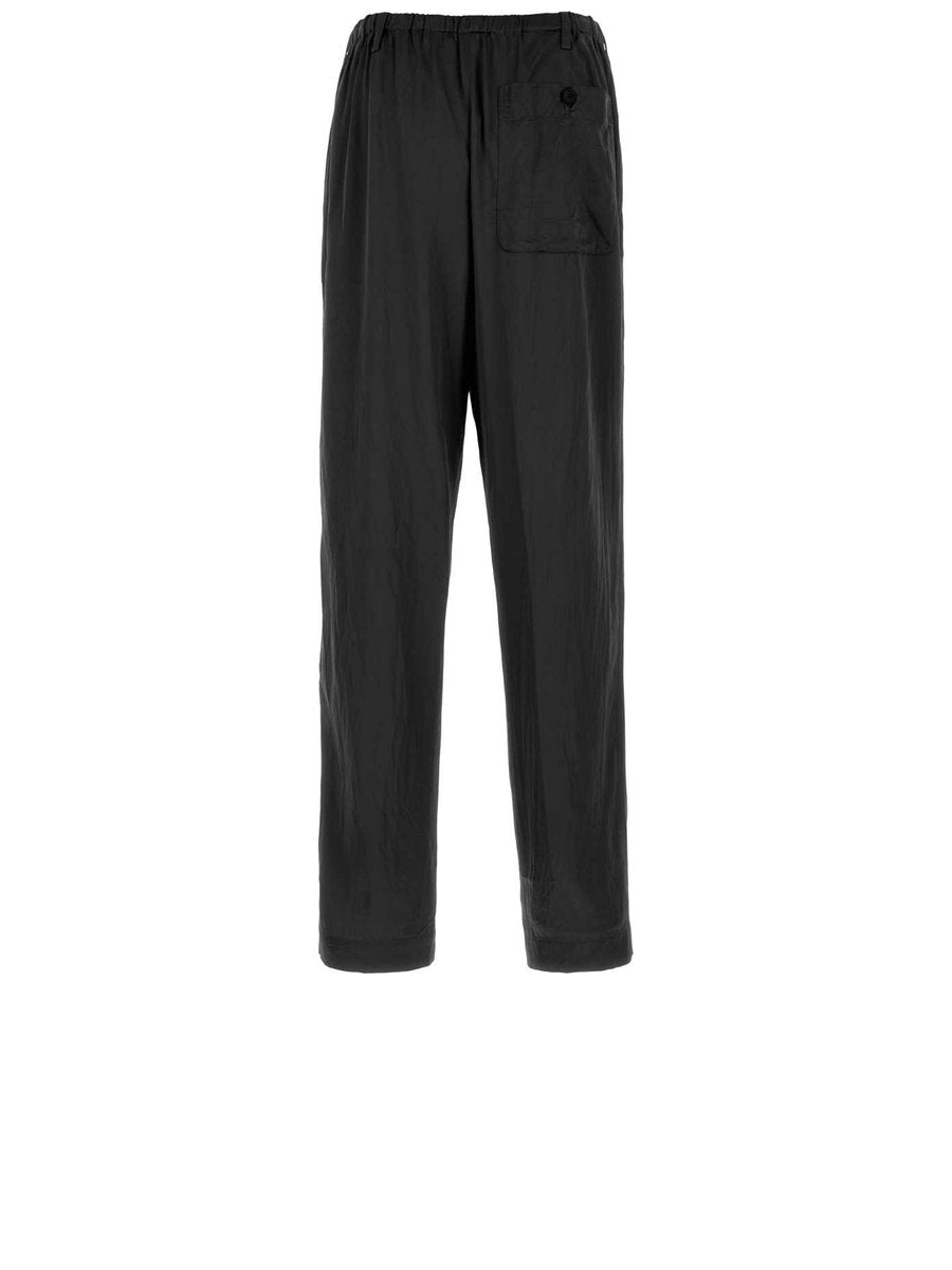 Dries Van Noten Penny Long Pants in Black Viscose and Cotton