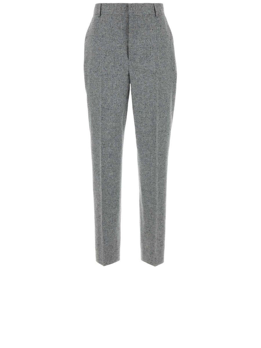 Moschino Pants in Grey Silk Cotton Blend