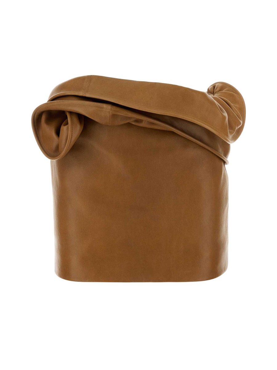Magda Butrym Leather Skirt in Camel Leather