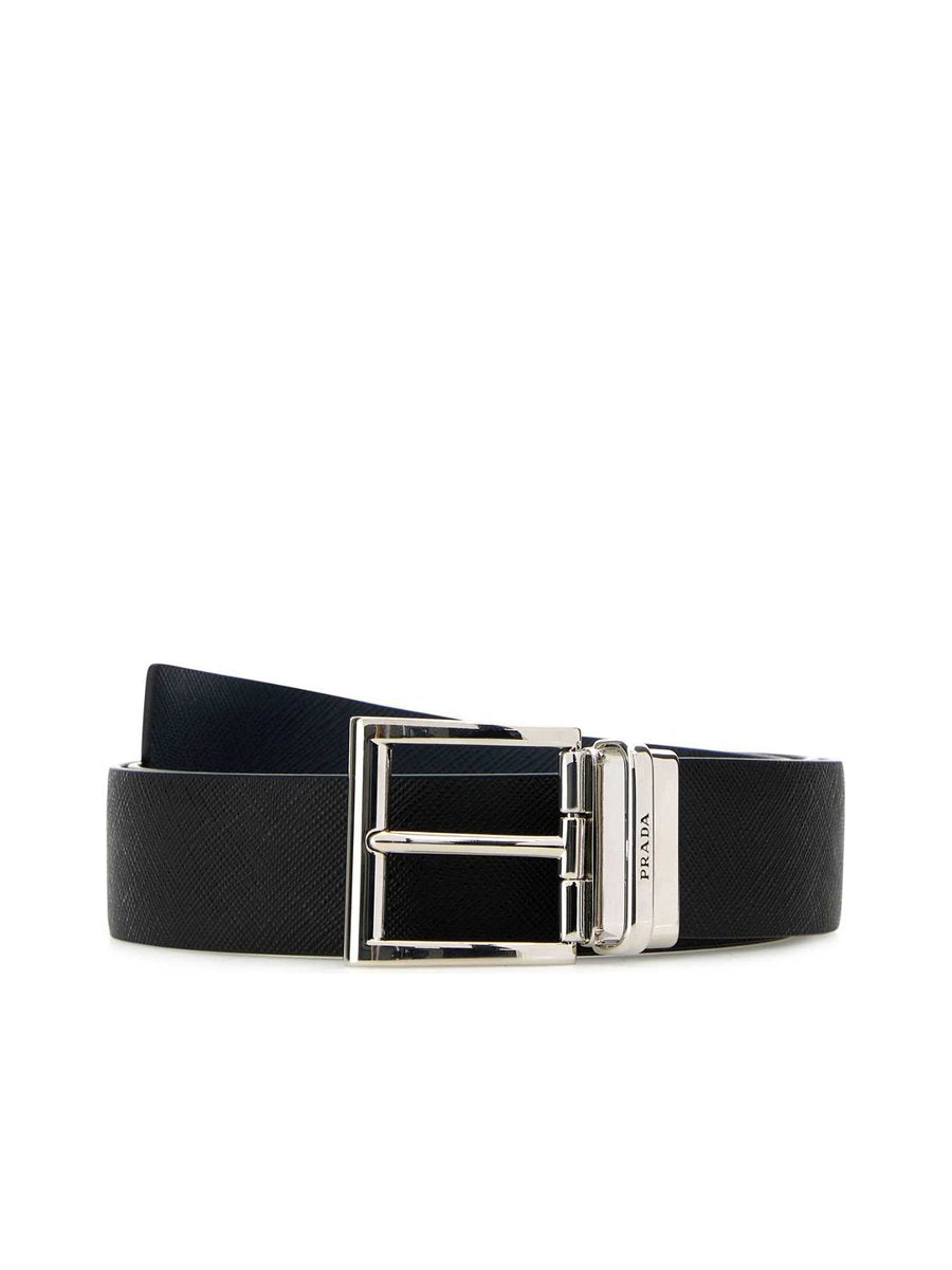 Prada Belt in Black Calfskin