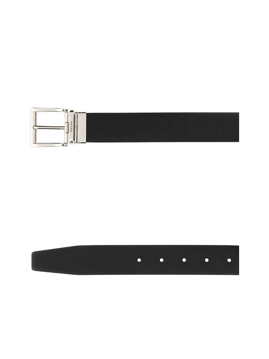 Prada Belt in Black Calfskin