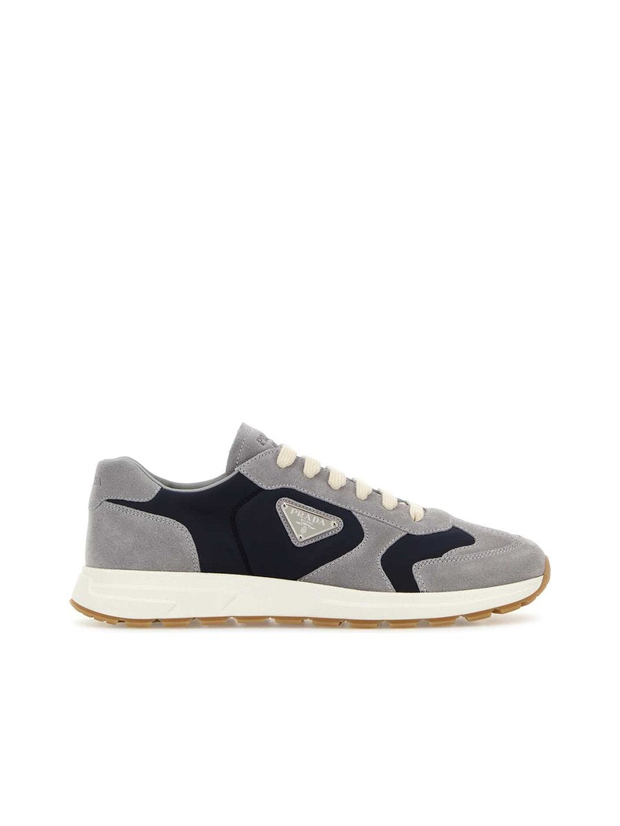 Prada Sneakers in Multicoloured Suede and Re-Nylon