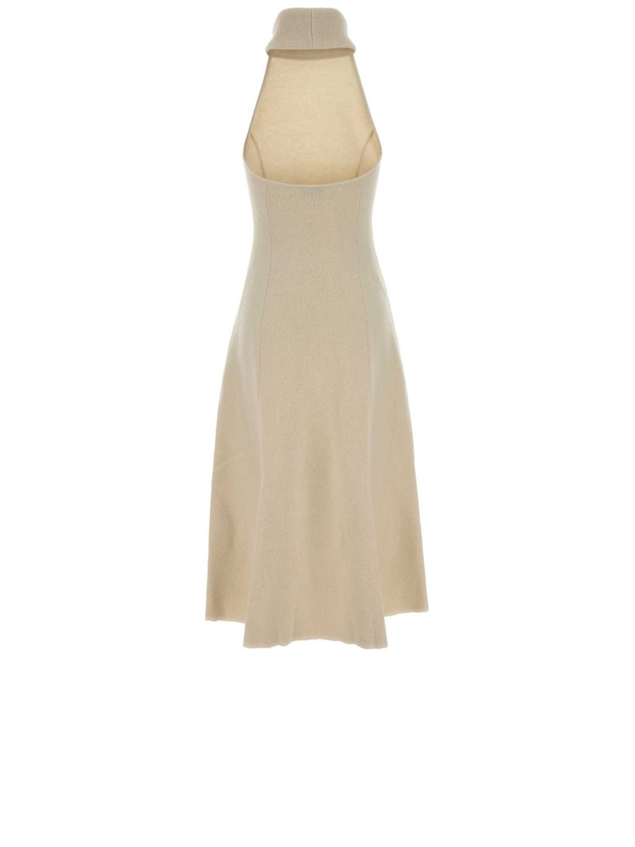 Magda Butrym Knit Dress in White Wool Silk Cashmere