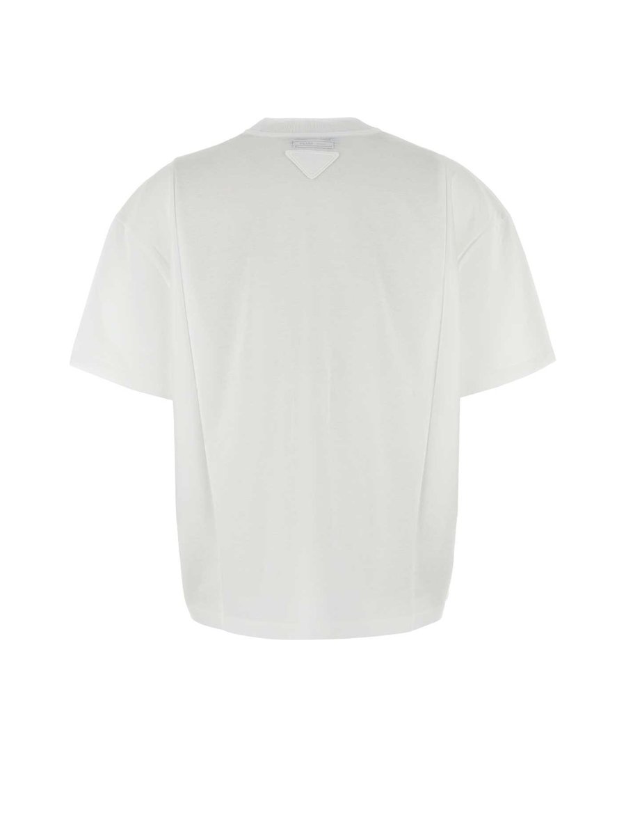 Prada Jersey T-Shirt in White Cotton