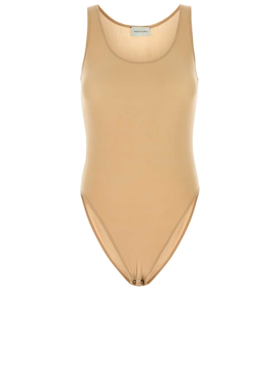Magda Butrym Bodysuit in Beige Cupro
