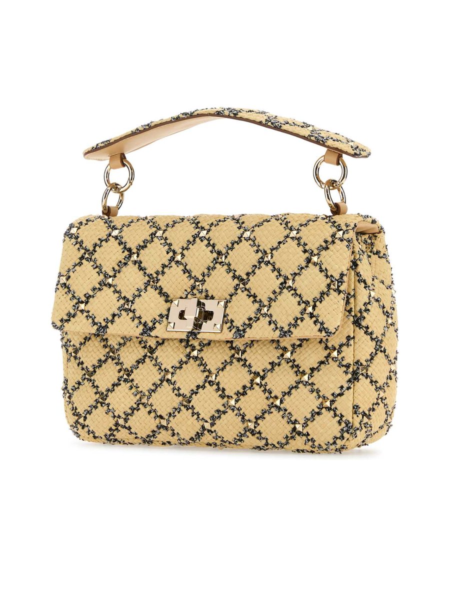 Valentino Garavani Raffia Rockstud Handbag