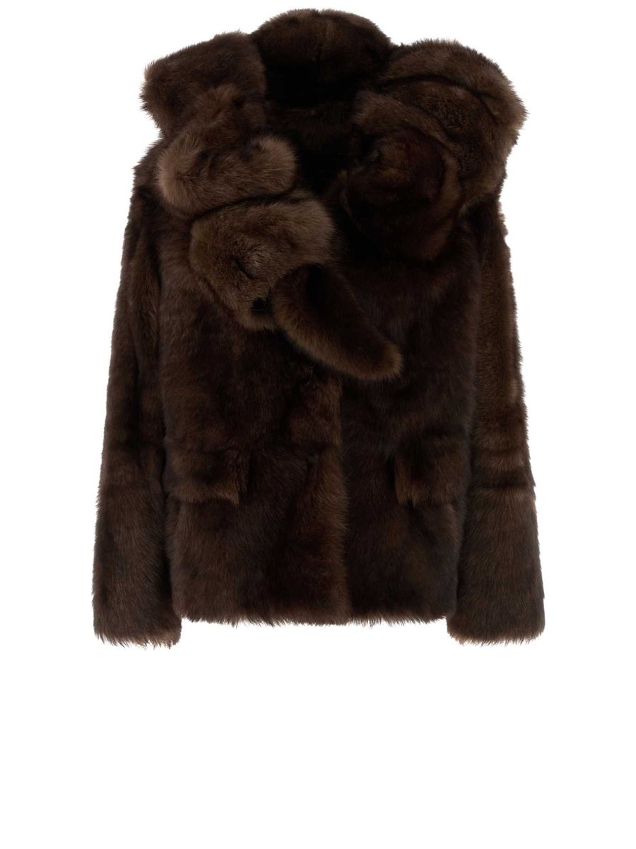 Prada Shearling Jacket in Brown Shearling