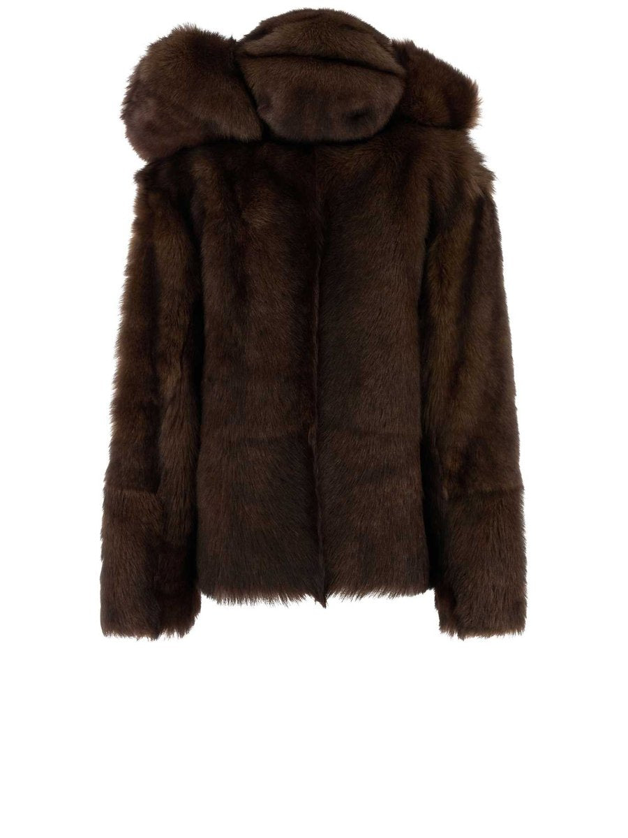 Prada Shearling Jacket in Brown Shearling