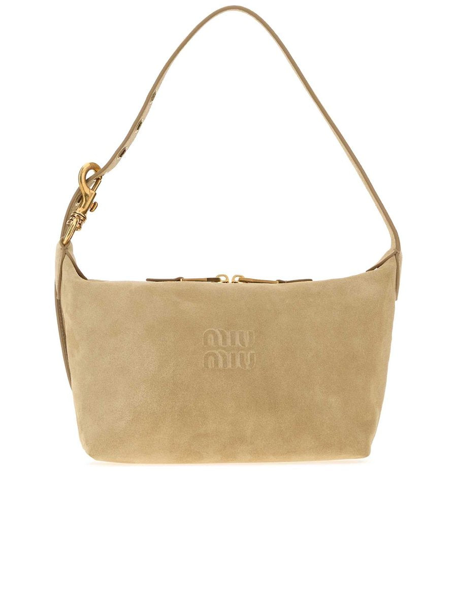Miu Miu Suede Leather Bowling Bag