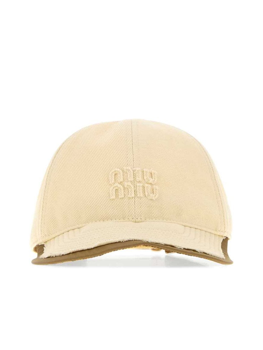 Miu Miu Embroidered Canvas Baseball Cap