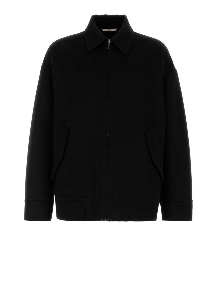 Valentino Jacket in Black Virgin Wool and Cashmere