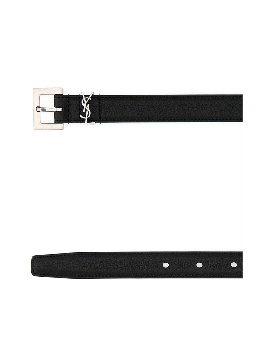 Saint Laurent Belt in Black Lambskin