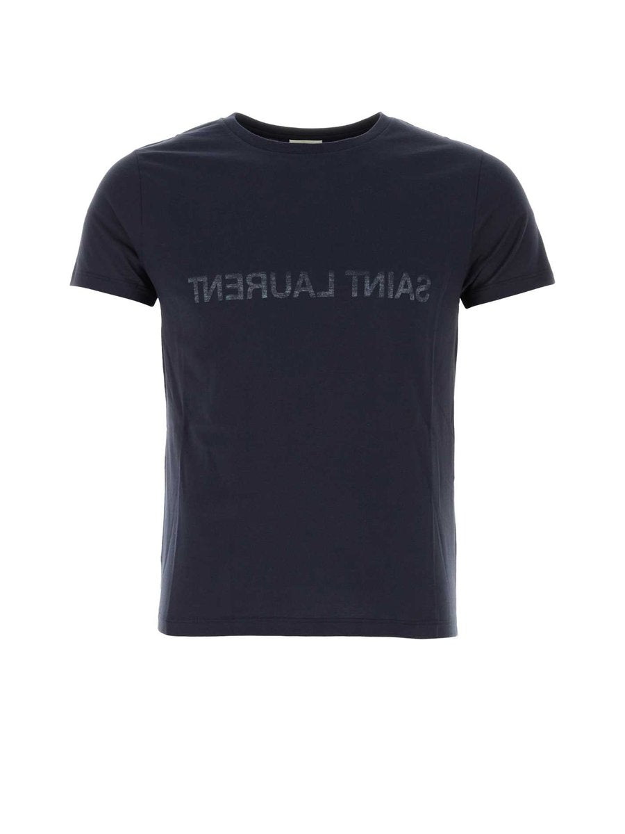 Saint Laurent T-Shirt in Blue Cotton