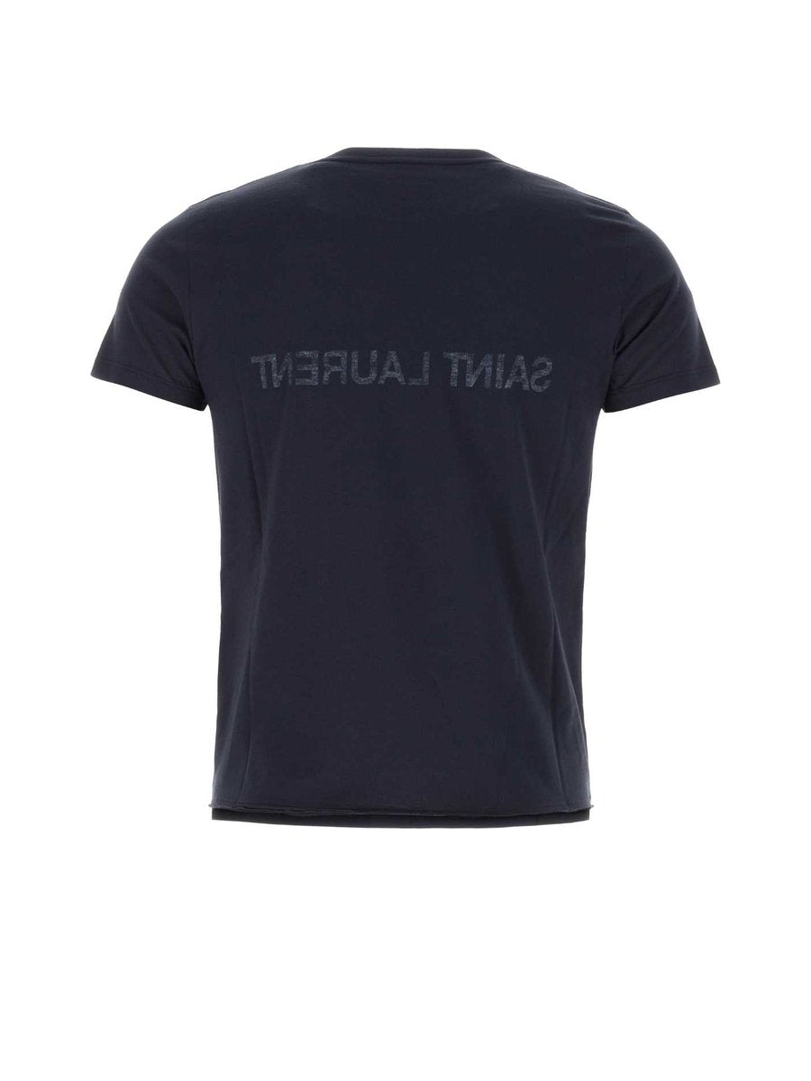 Saint Laurent T-Shirt in Blue Cotton