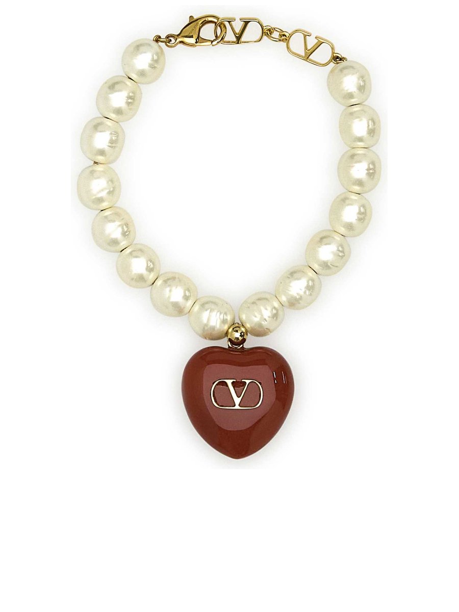 Valentino Perla Barocca Bracelet in Multicoloured Pearls and Golden Metal