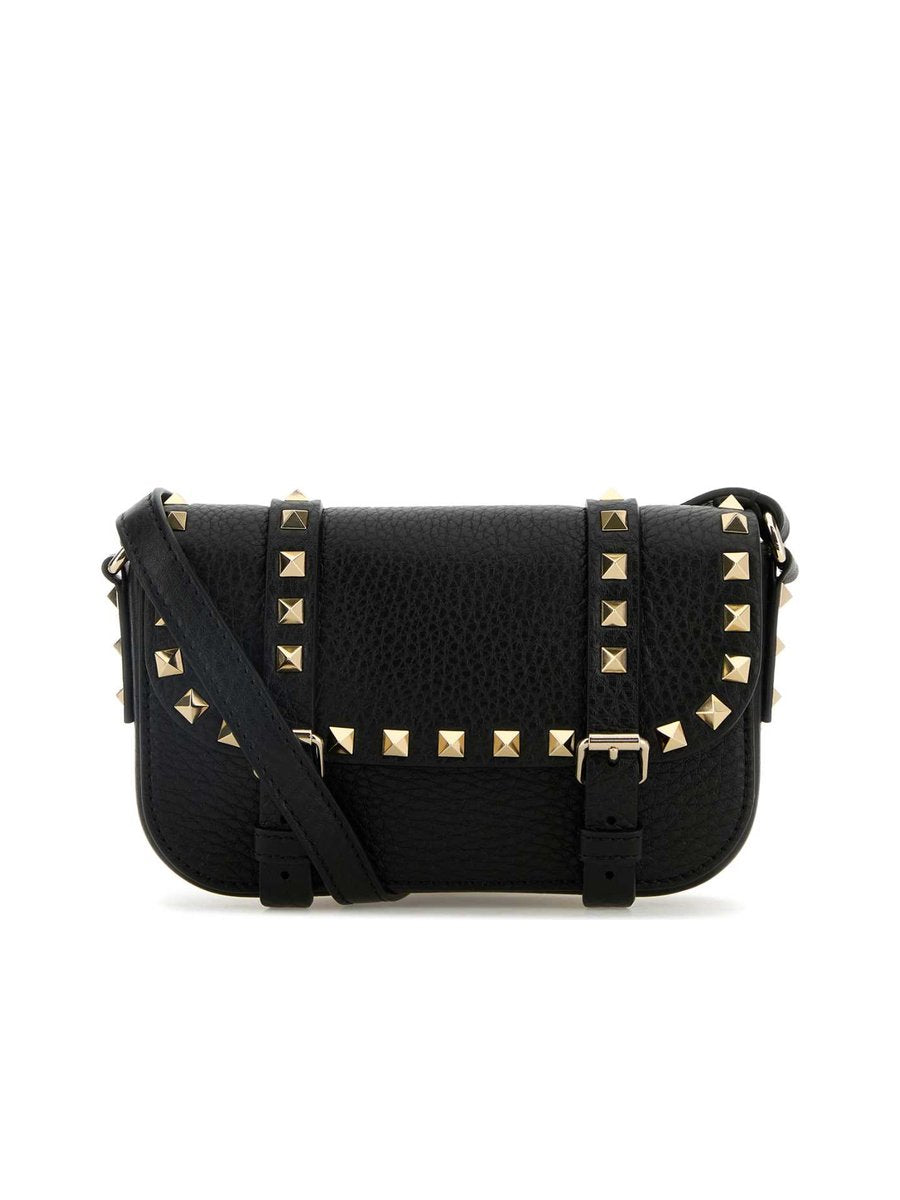 Valentino Rockstud Smartphone Case in Black Calfskin