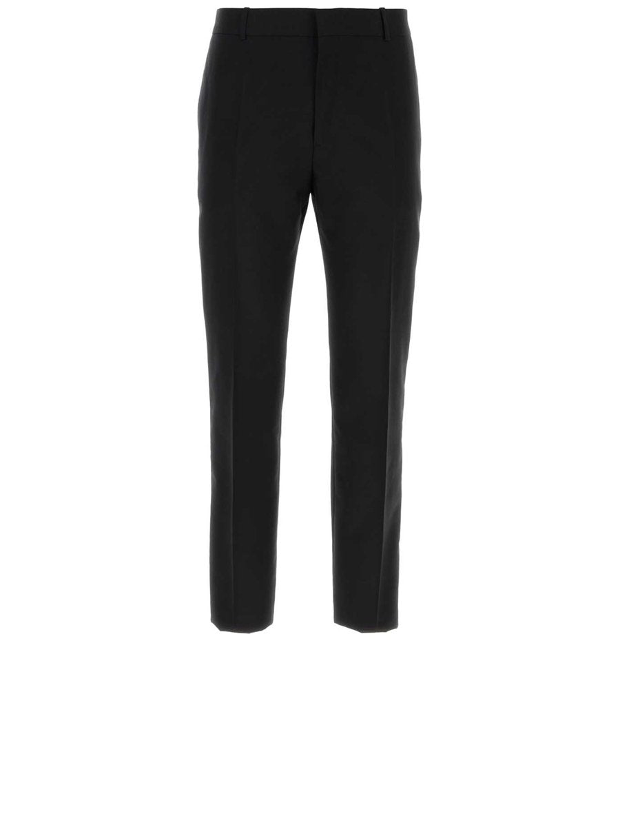 black wool cigarette trousers Max Mara | Woman - Stretch - Slim fit Trousers in natural stretch pure woollen cloth High Mcqueen Men's Wool Gabardine Cigarette
