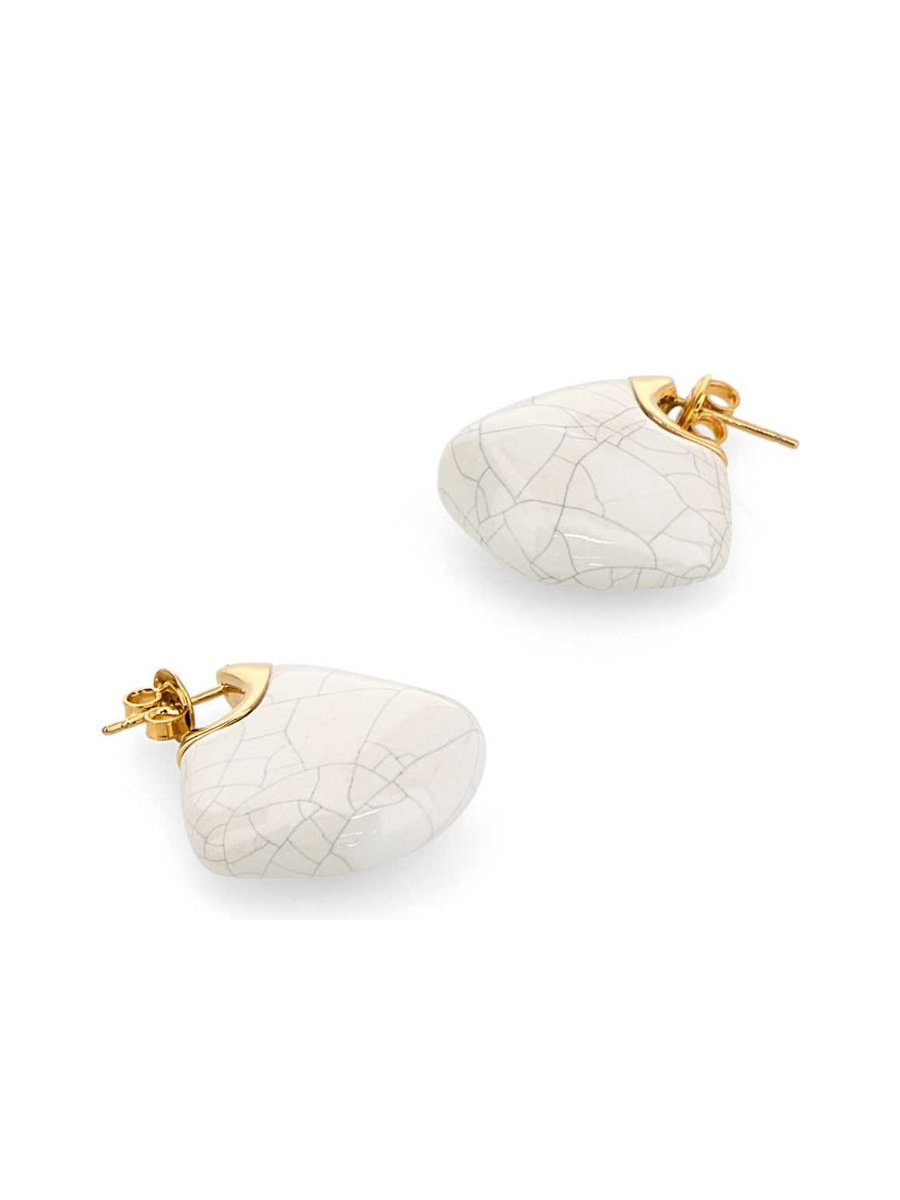 Bottega Veneta Fin Ceramic Earring in Multicoloured Ceramic and Silver