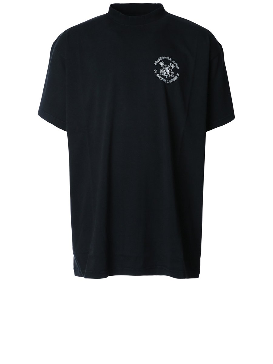 Balenciaga Oversized T-Shirt in Faded Washed Black Cotton