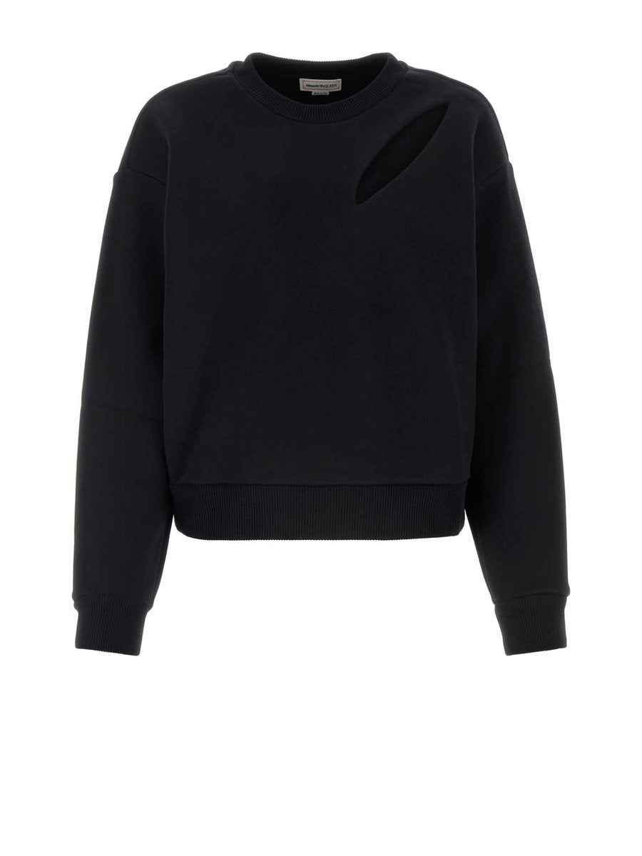 Alexander McQueen Cut And Sew Top in Black Cotton