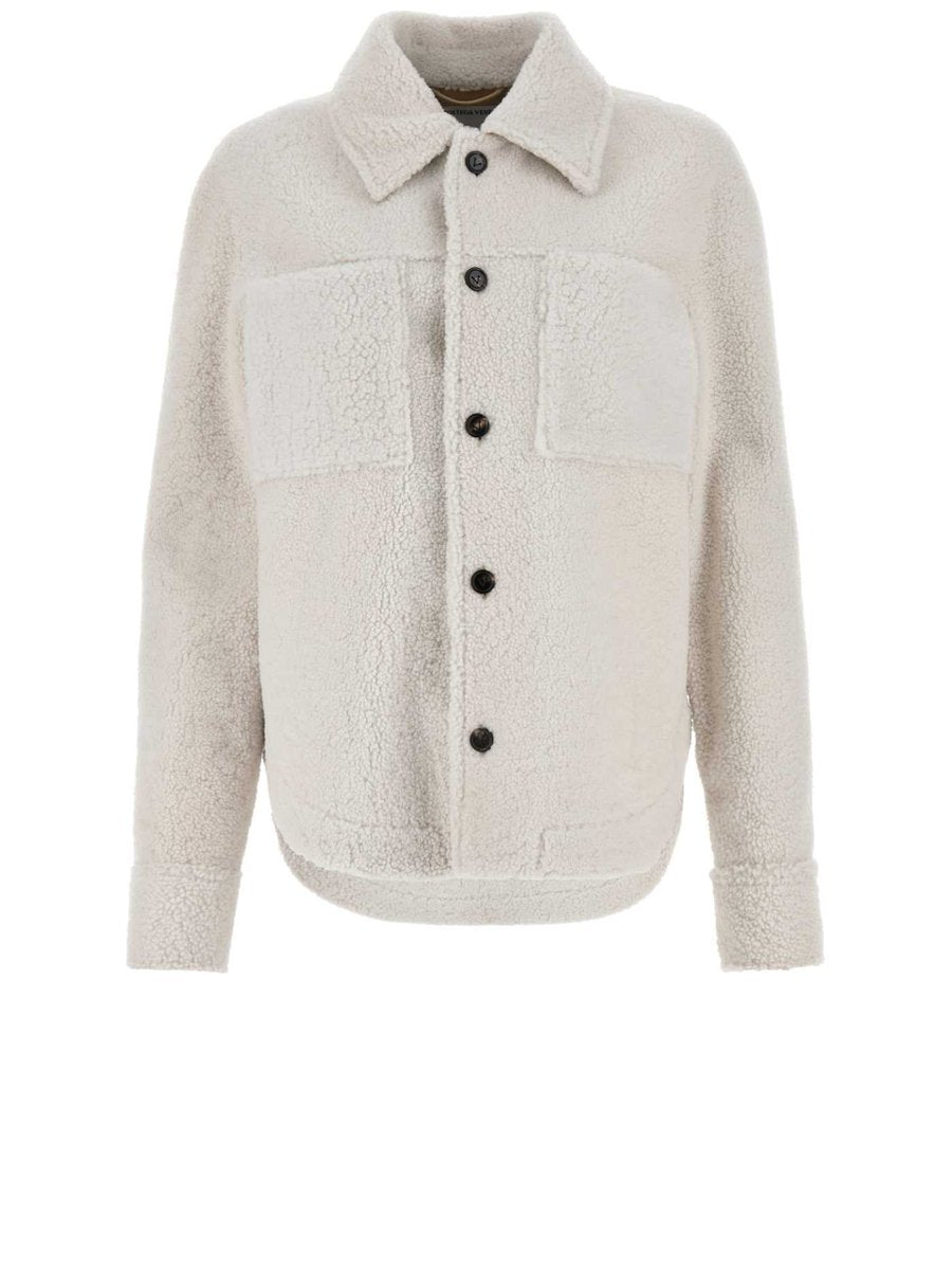 Bottega Veneta Over Shirt in White Shearling