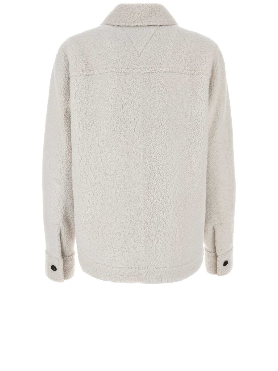 Bottega Veneta Over Shirt in White Shearling