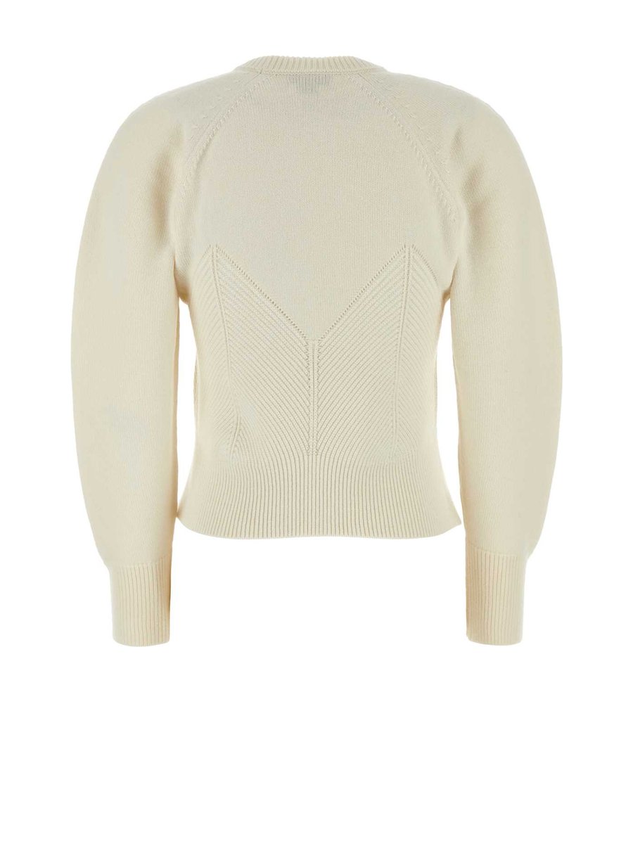 Alexander McQueen Chevron Corset Detail Jacket in White Wool Cashmere