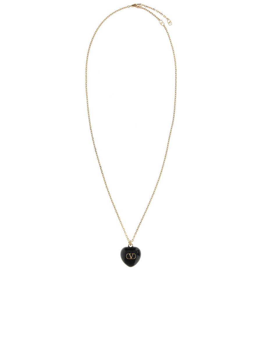 Valentino Heart Necklace in Gold Metal