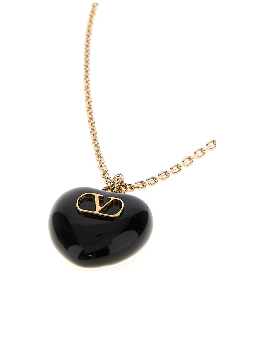 Valentino Heart Necklace in Gold Metal