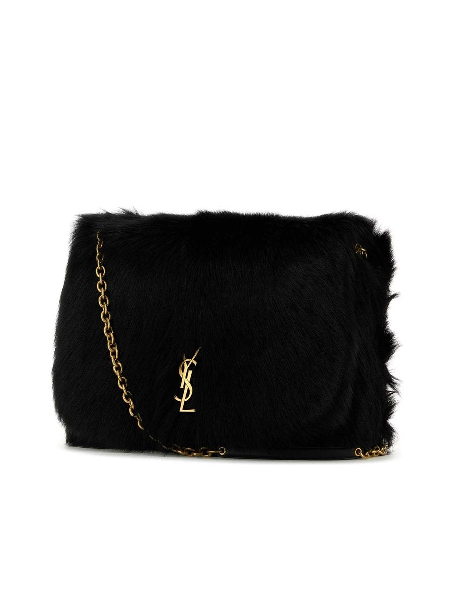 Saint Laurent Black Shearling Jamie 4.3 Shoulder Bag