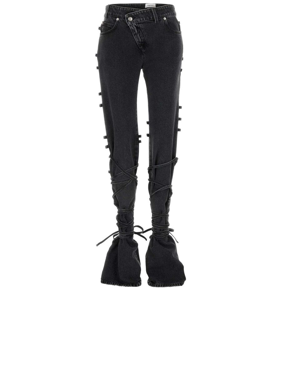 Alexander McQueen Denim Trousers in Black Cotton