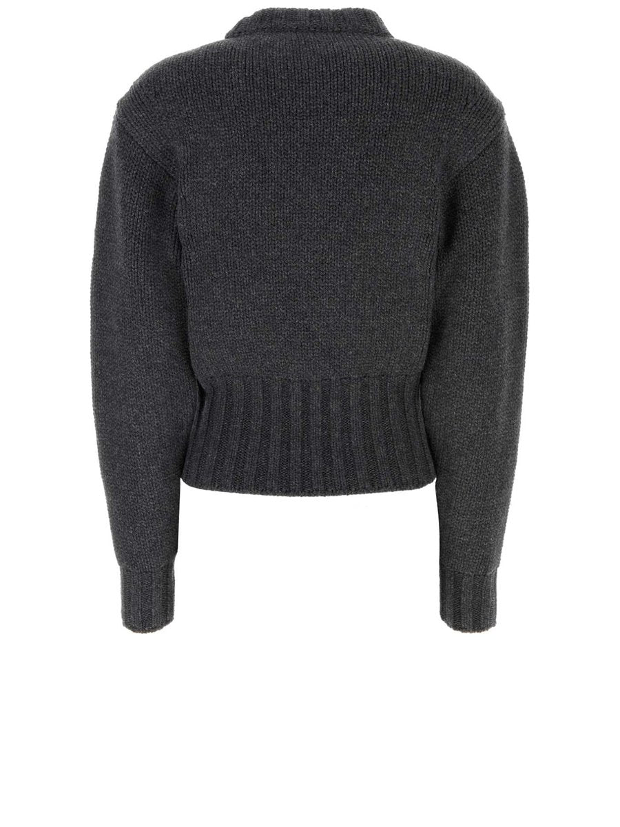 Alexander McQueen Crewneck Knit in Grey Wool Cashmere