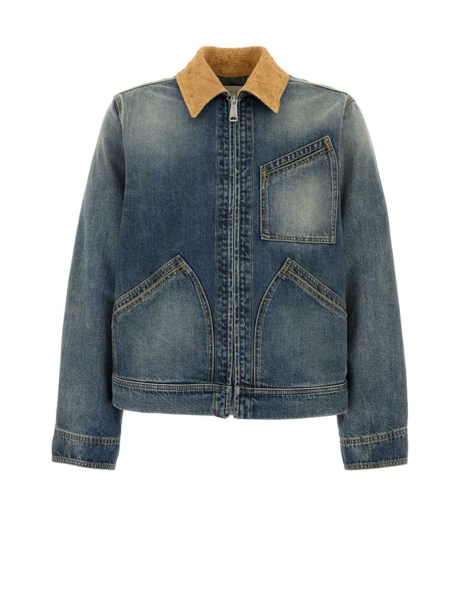 Alexander McQueen Denim Workwear Jacket in Light Blue Cotton