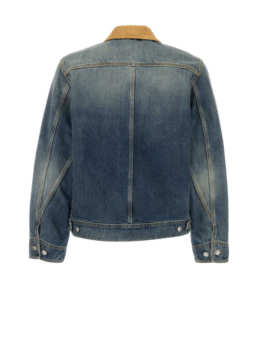 Alexander McQueen Denim Workwear Jacket in Light Blue Cotton