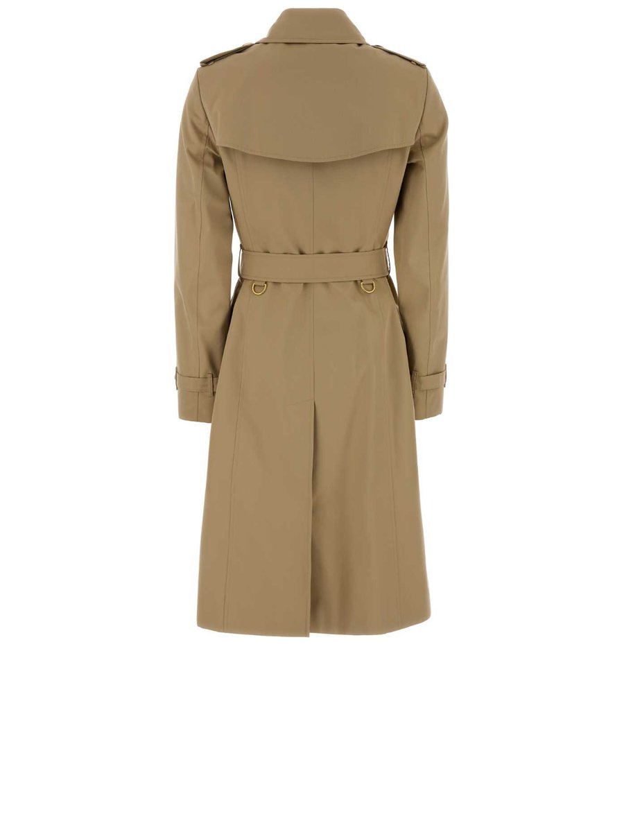 Burberry Chelsea Long Trench Coat in Beige Cotton